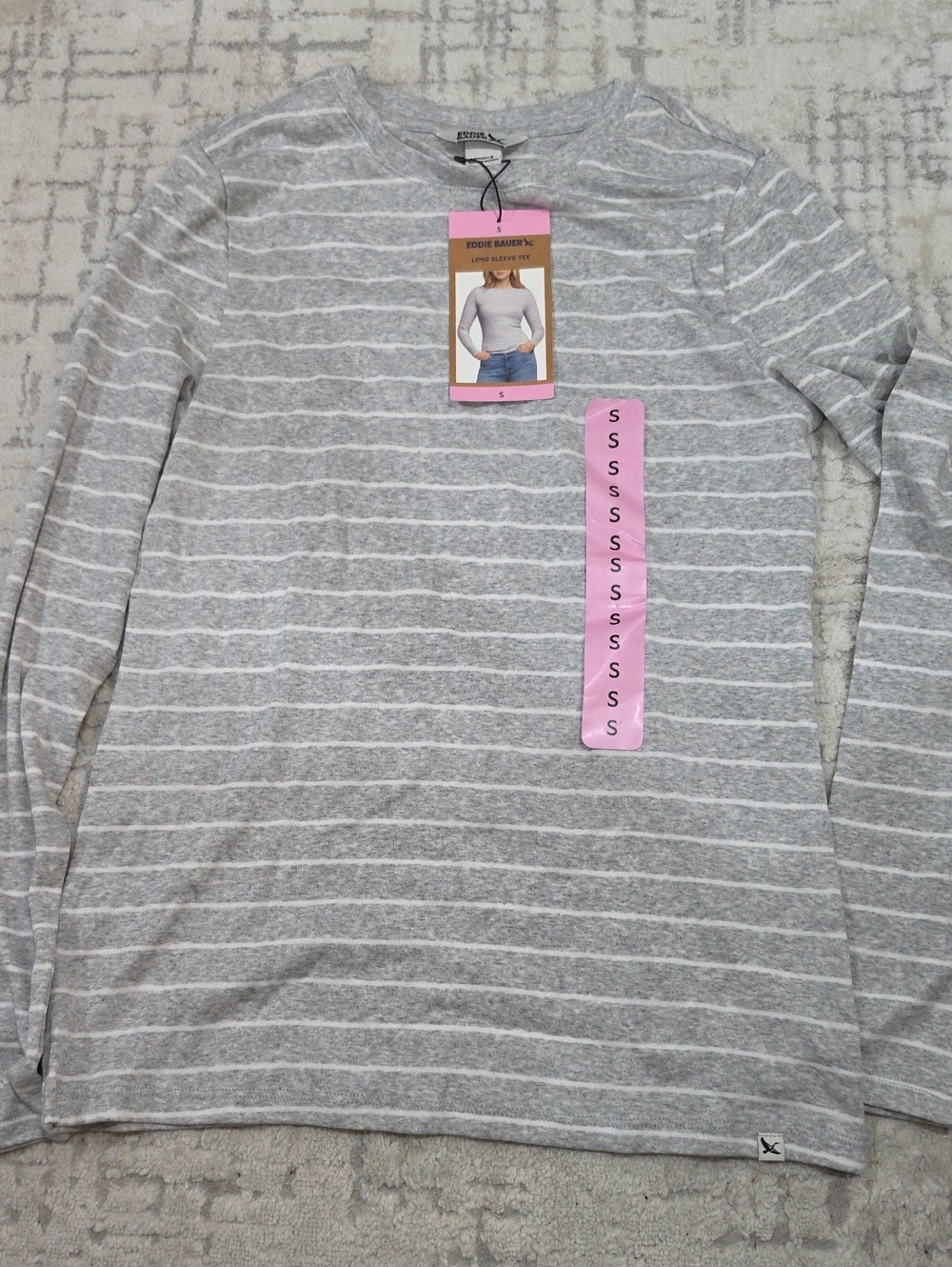Gray & White Stripe Long Sleeve T-Shirt